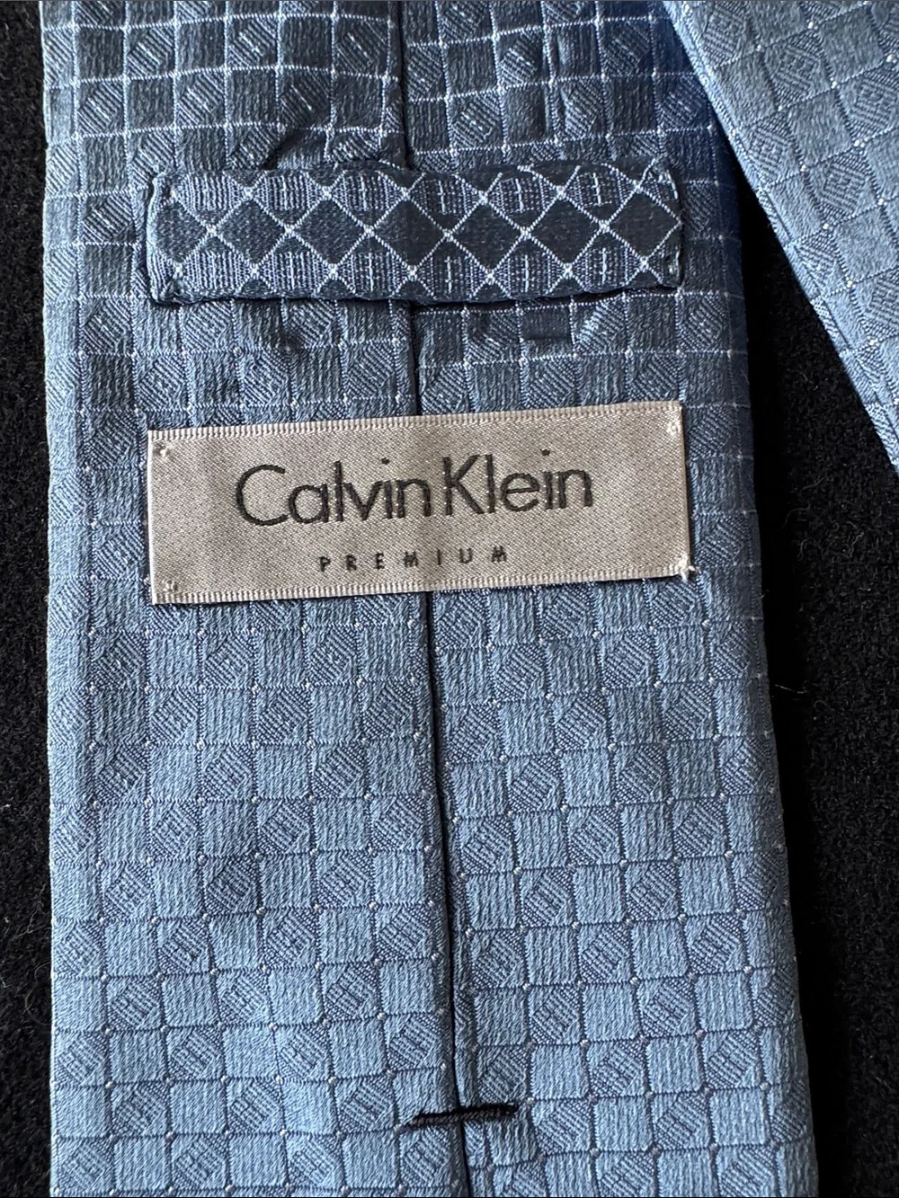Calvin Klein Light Blue Geometric Textured Tie